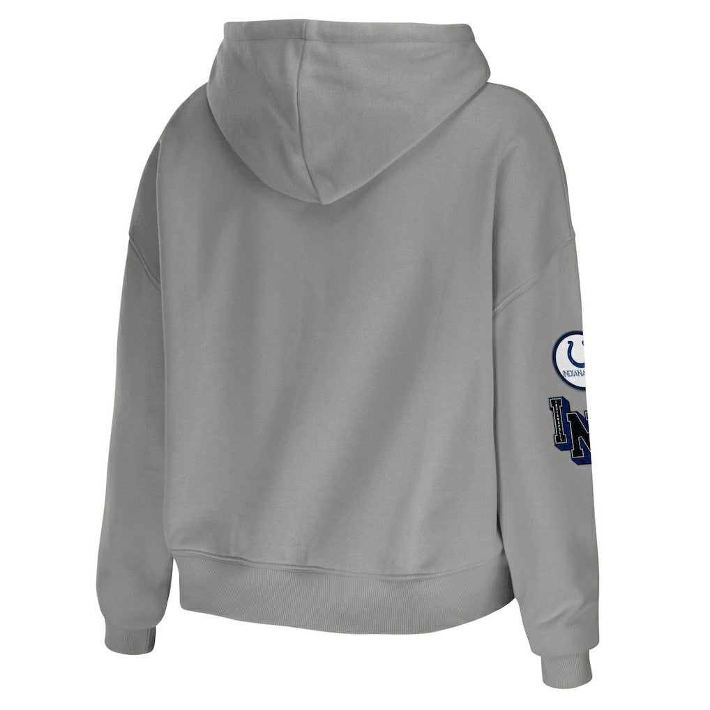 Indianapolis Colts WEAR by Erin Andrews Women's Modest Cropped Pullover Hoodie | NFL US