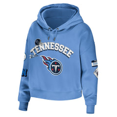 Tennessee Titans WEAR by Erin Andrews Women's Modest Cropped Pullover Hoodie | NFL Outlet