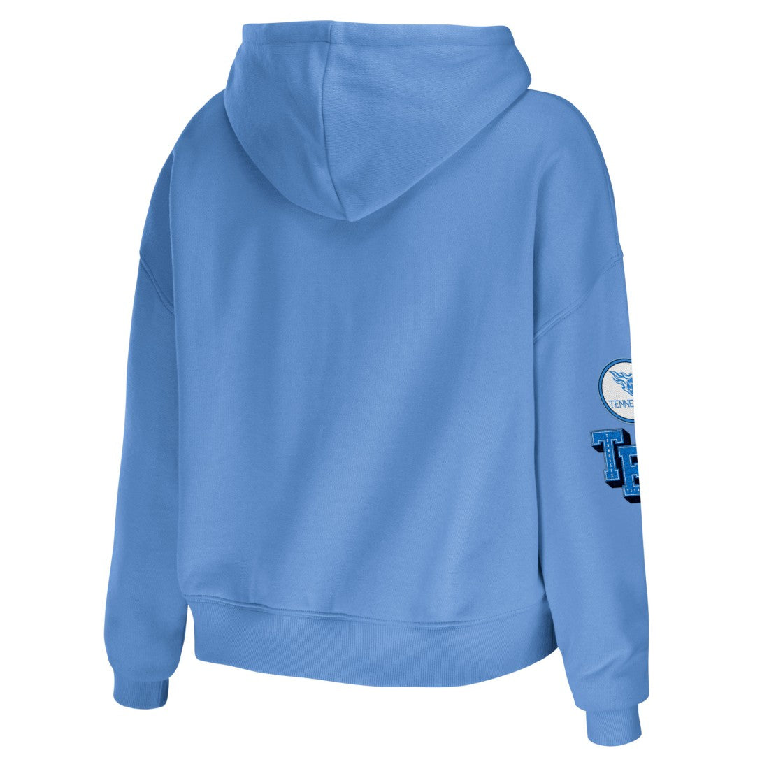Tennessee Titans WEAR by Erin Andrews Women's Modest Cropped Pullover Hoodie | NFL Outlet