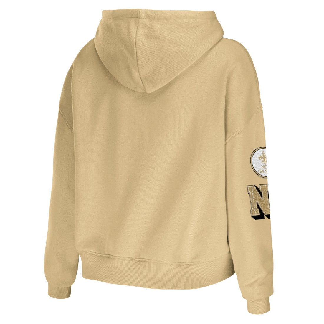 New Orleans Saints WEAR by Erin Andrews Women's Plus Size Modest Cropped Pullover Hoodie | NFL Discount