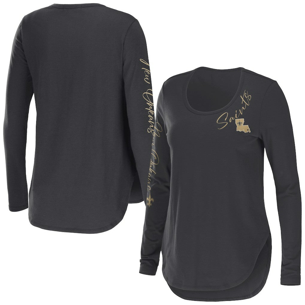 New Orleans Saints WEAR by Erin Andrews Women's Team Scoop Neck T-Shirt | NFL Online