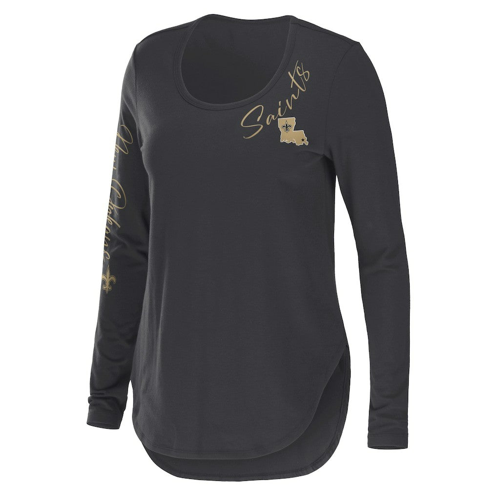 New Orleans Saints WEAR by Erin Andrews Women's Team Scoop Neck T-Shirt | NFL Online