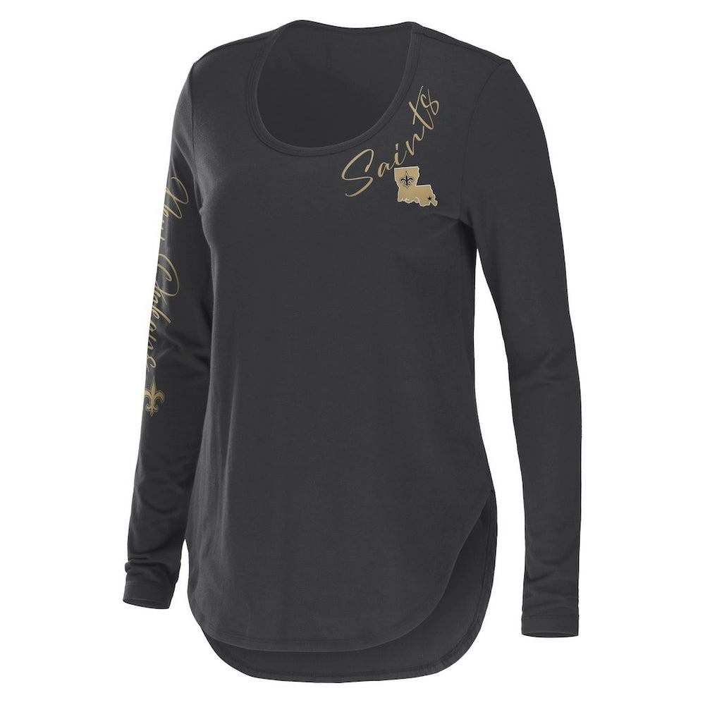 New Orleans Saints WEAR by Erin Andrews Women's Team Scoop Neck T-Shirt | NFL Online