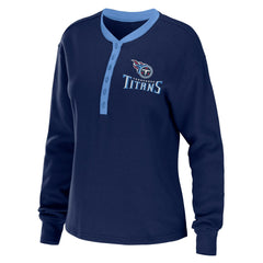 Tennessee Titans WEAR by Erin Andrews Women's Waffle Henley Long Sleeve T-Shirt | NFL Online