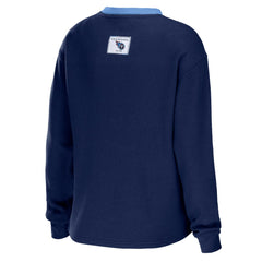 Tennessee Titans WEAR by Erin Andrews Women's Waffle Henley Long Sleeve T-Shirt | NFL Online
