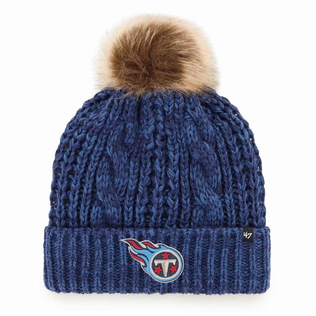 Tennessee Titans '47 Women's Meeko Cuffed Knit Hat with Pom | NFL Hot