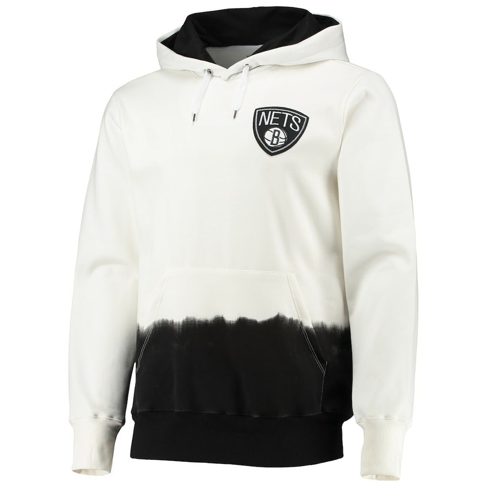 Oatmeal Brooklyn Nets FISLL Double Dribble Dip-Dye Pullover Hoodie | NBA