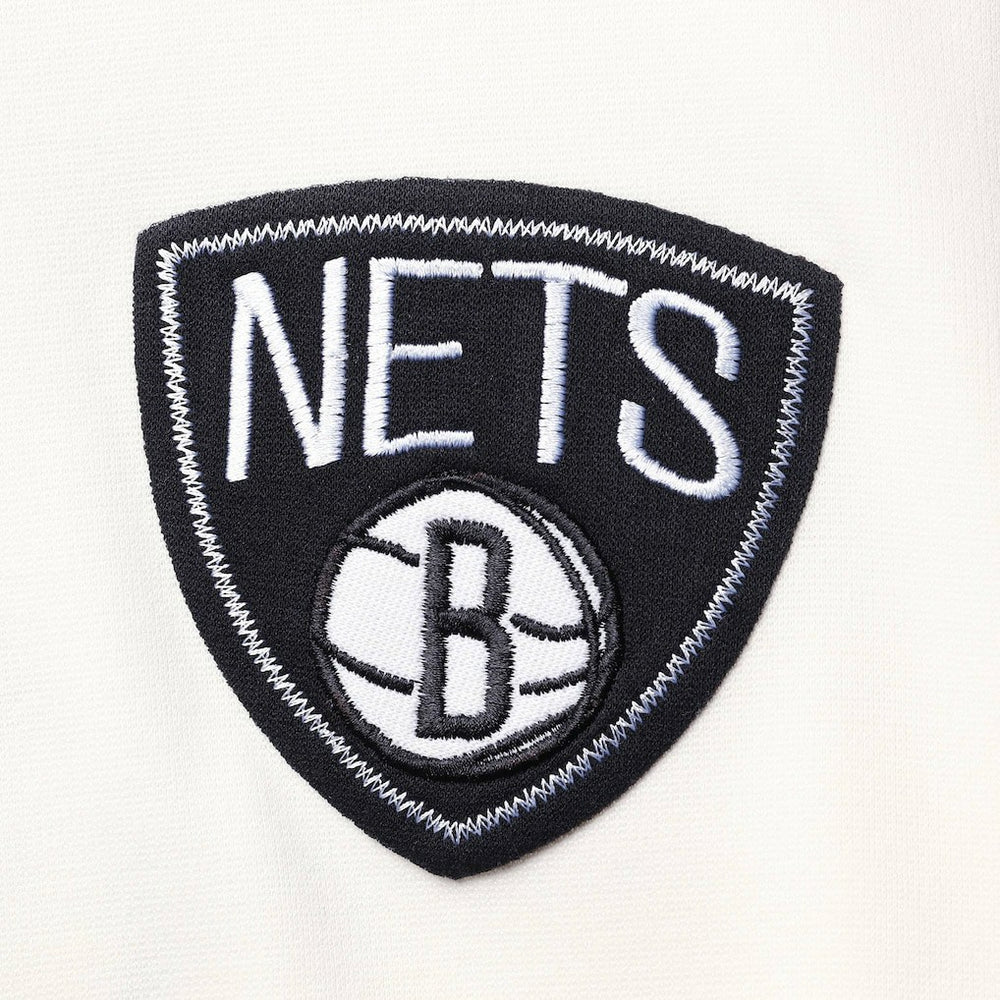 Oatmeal Brooklyn Nets FISLL Double Dribble Dip-Dye Pullover Hoodie | NBA