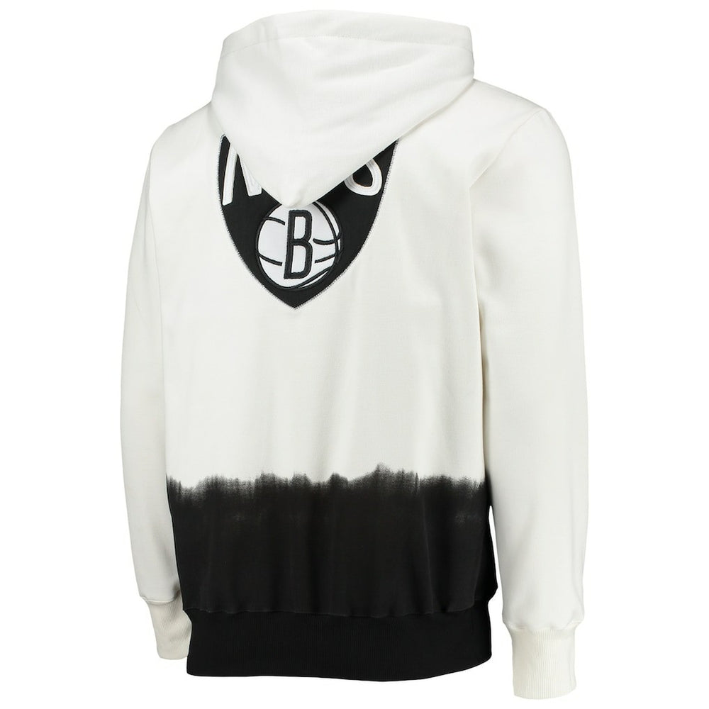 Oatmeal Brooklyn Nets FISLL Double Dribble Dip-Dye Pullover Hoodie | NBA