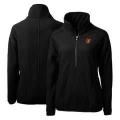 Baltimore Orioles Cutter & Buck Women's Cascade Eco Sherpa Fleece Quarter-Zip Pullover Jacket - MLB Jackets