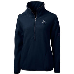 Atlanta Braves Cutter & Buck Women's Cascade Eco Sherpa Fleece Quarter-Zip Pullover Jacket - MLB Jackets