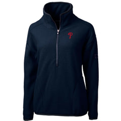 Philadelphia Phillies Cutter & Buck Women's Cascade Eco Sherpa Fleece Quarter-Zip Pullover Jacket - MLB Jackets