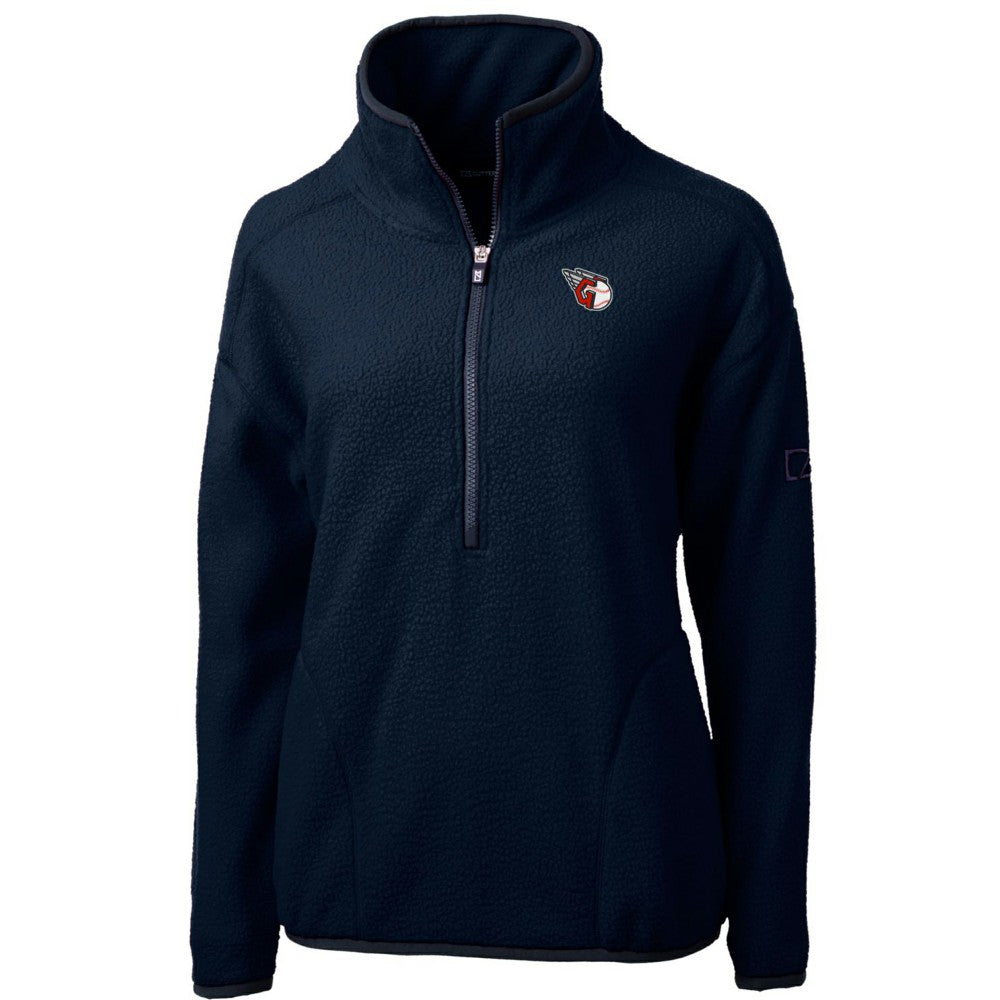Cleveland Guardians Cutter & Buck Women's Cascade Eco Sherpa Fleece Quarter-Zip Pullover Jacket - MLB Jackets