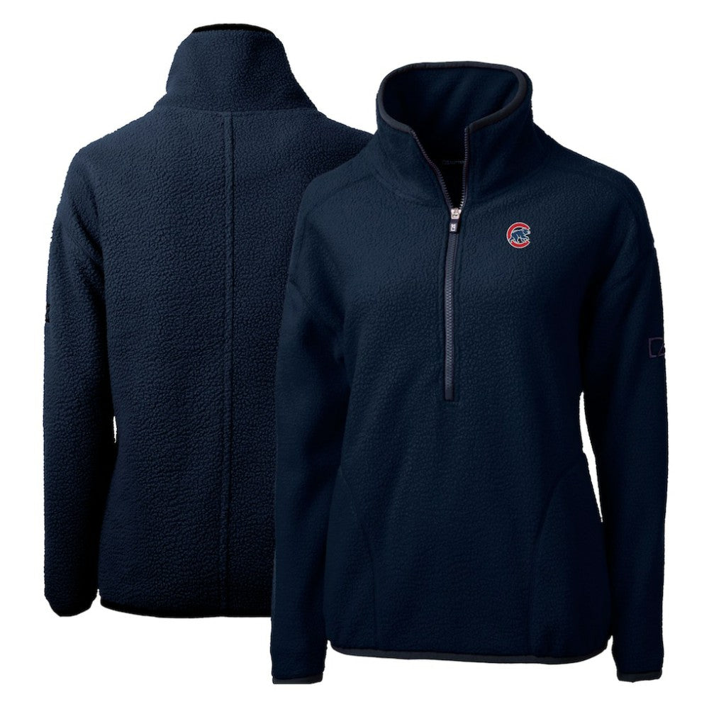 Chicago Cubs Cutter & Buck Women's Cascade Eco Sherpa Fleece Quarter-Zip Pullover Jacket - MLB Jackets