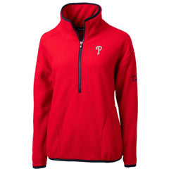 Philadelphia Phillies Cutter & Buck Women's Cascade Eco Sherpa Fleece Quarter-Zip Pullover Jacket - MLB Jackets