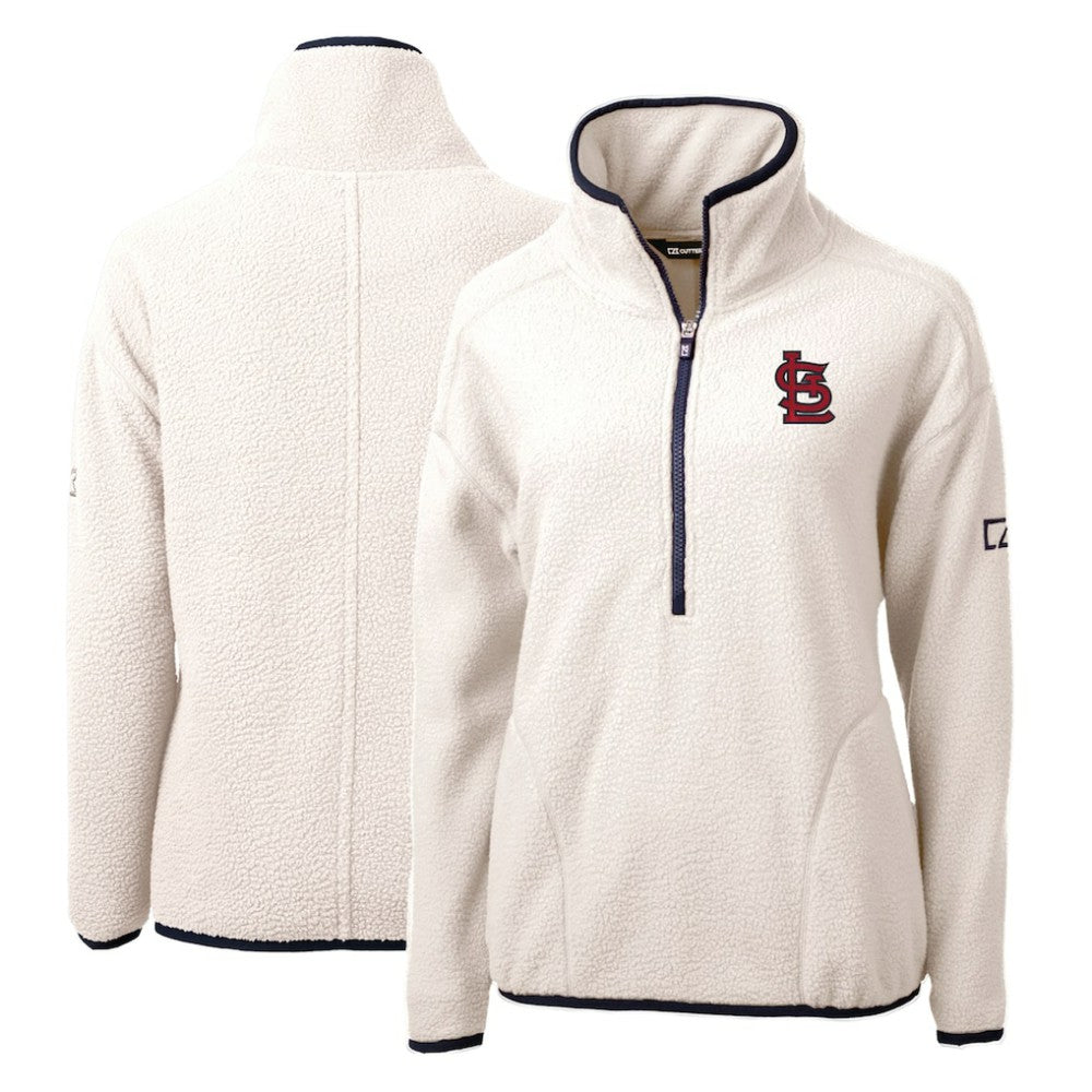 St. Louis Cardinals Cutter & Buck Women's Cascade Eco Sherpa Fleece Quarter-Zip Pullover Jacket - MLB Jackets