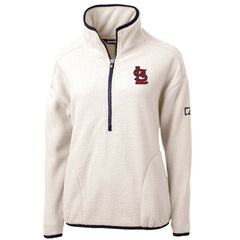 St. Louis Cardinals Cutter & Buck Women's Cascade Eco Sherpa Fleece Quarter-Zip Pullover Jacket - MLB Jackets