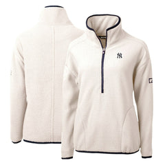 New York Yankees Cutter & Buck Women's Cascade Eco Sherpa Fleece Quarter-Zip Pullover Jacket - MLB Jackets