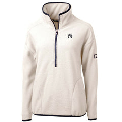 New York Yankees Cutter & Buck Women's Cascade Eco Sherpa Fleece Quarter-Zip Pullover Jacket - MLB Jackets