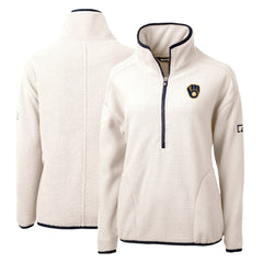 Milwaukee Brewers Cutter & Buck Women's Cascade Eco Sherpa Fleece Quarter-Zip Pullover Jacket - MLB Jackets