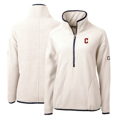 Cleveland Guardians Cutter & Buck Women's Cascade Eco Sherpa Fleece Quarter-Zip Pullover Jacket - MLB Jackets