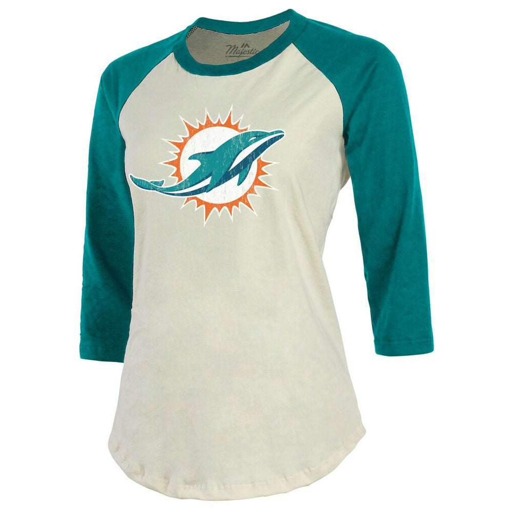 Miami Dolphins Tyreek Hill  Majestic Threads Vintage Player Name & Number Raglan 3/4-Sleeve T-Shirt | NFL Online