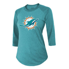Miami Dolphins Tyreek Hill  Majestic Threads Women's Name & Number Raglan 3/4 Sleeve T-Shirt | NFL US