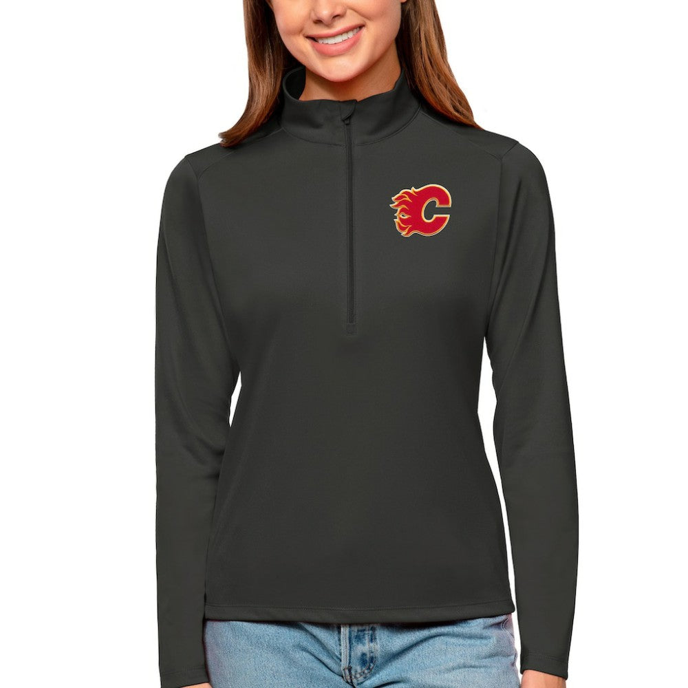 Calgary Flames Antigua Women's Tribute Quarter-Zip Pullover Top -  NHL Pullover