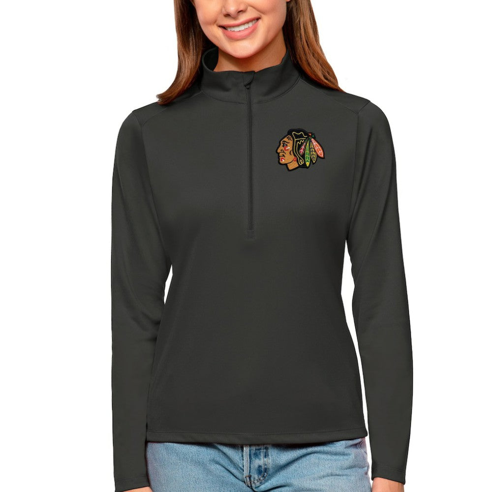 Chicago Blackhawks Antigua Women's Tribute Quarter-Zip Pullover Top -  NHL Pullover
