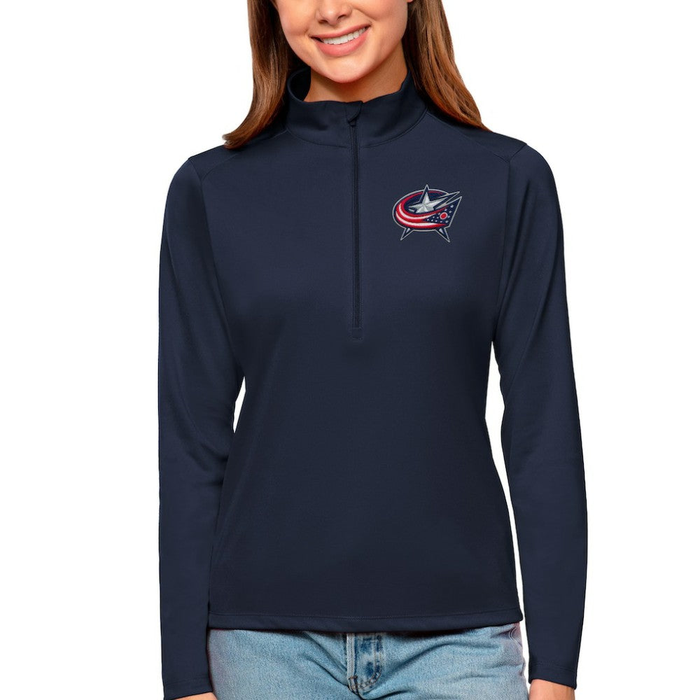 Columbus Blue Jackets Antigua Women's Tribute Quarter-Zip Pullover Top -  NHL Pullover