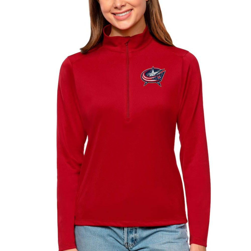Columbus Blue Jackets Antigua Women's Tribute Quarter-Zip Pullover Top -  NHL Pullover