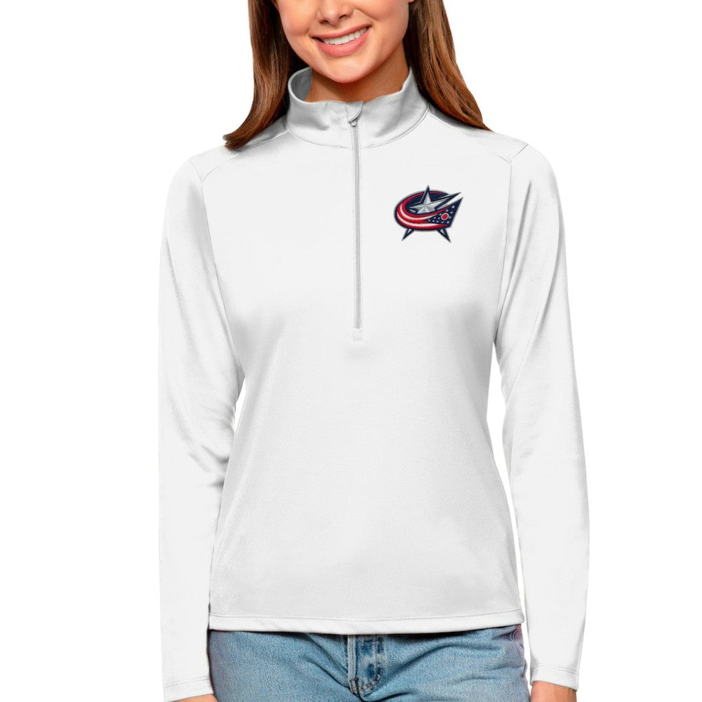 Columbus Blue Jackets Antigua Women's Tribute Quarter-Zip Pullover Top -  NHL Pullover