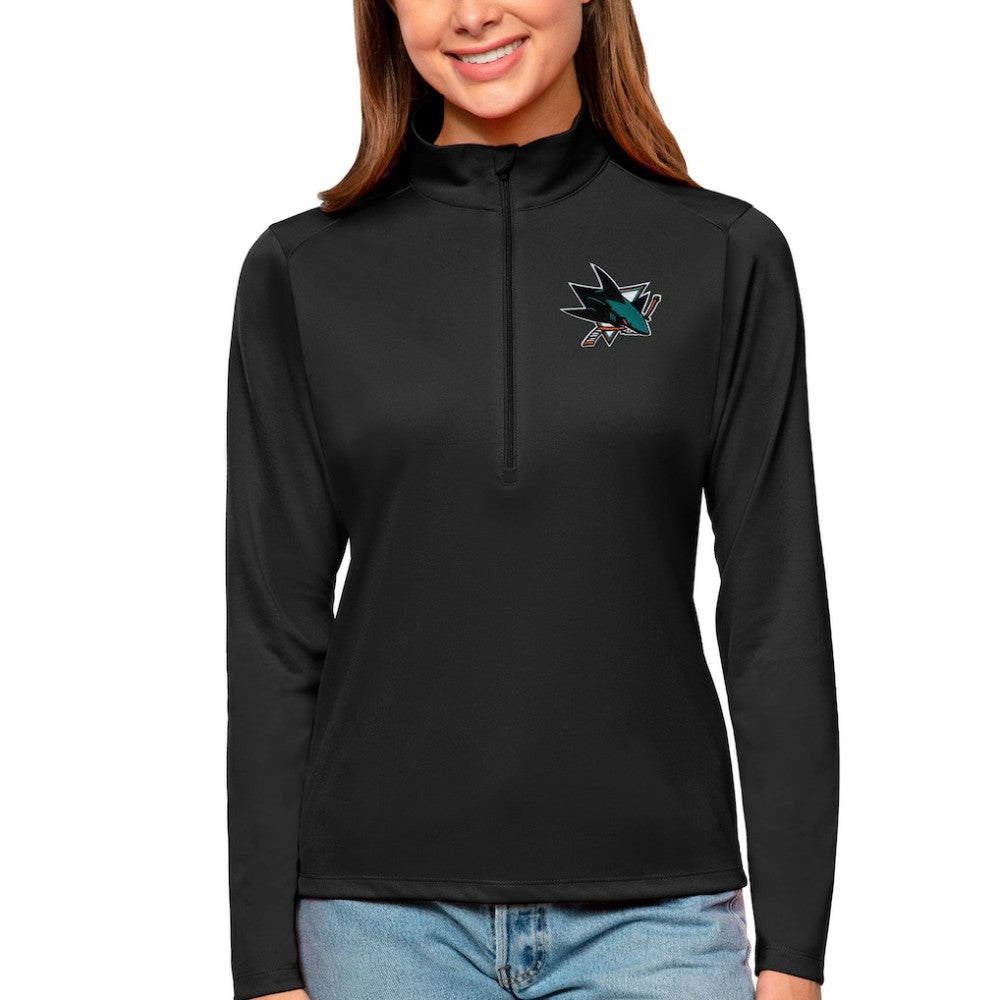 San Jose Sharks Antigua Women's Tribute Quarter-Zip Pullover Top -  NHL Pullover