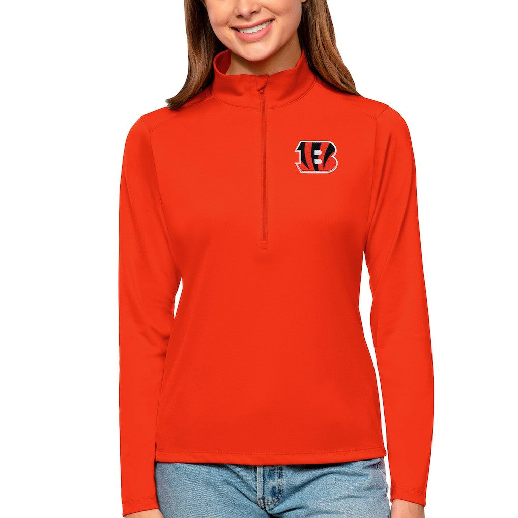 Cincinnati Bengals Antigua Women's Tribute Half-Zip Top | NFL Discount
