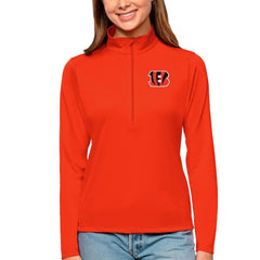 Cincinnati Bengals Antigua Women's Tribute Half-Zip Top | NFL Discount