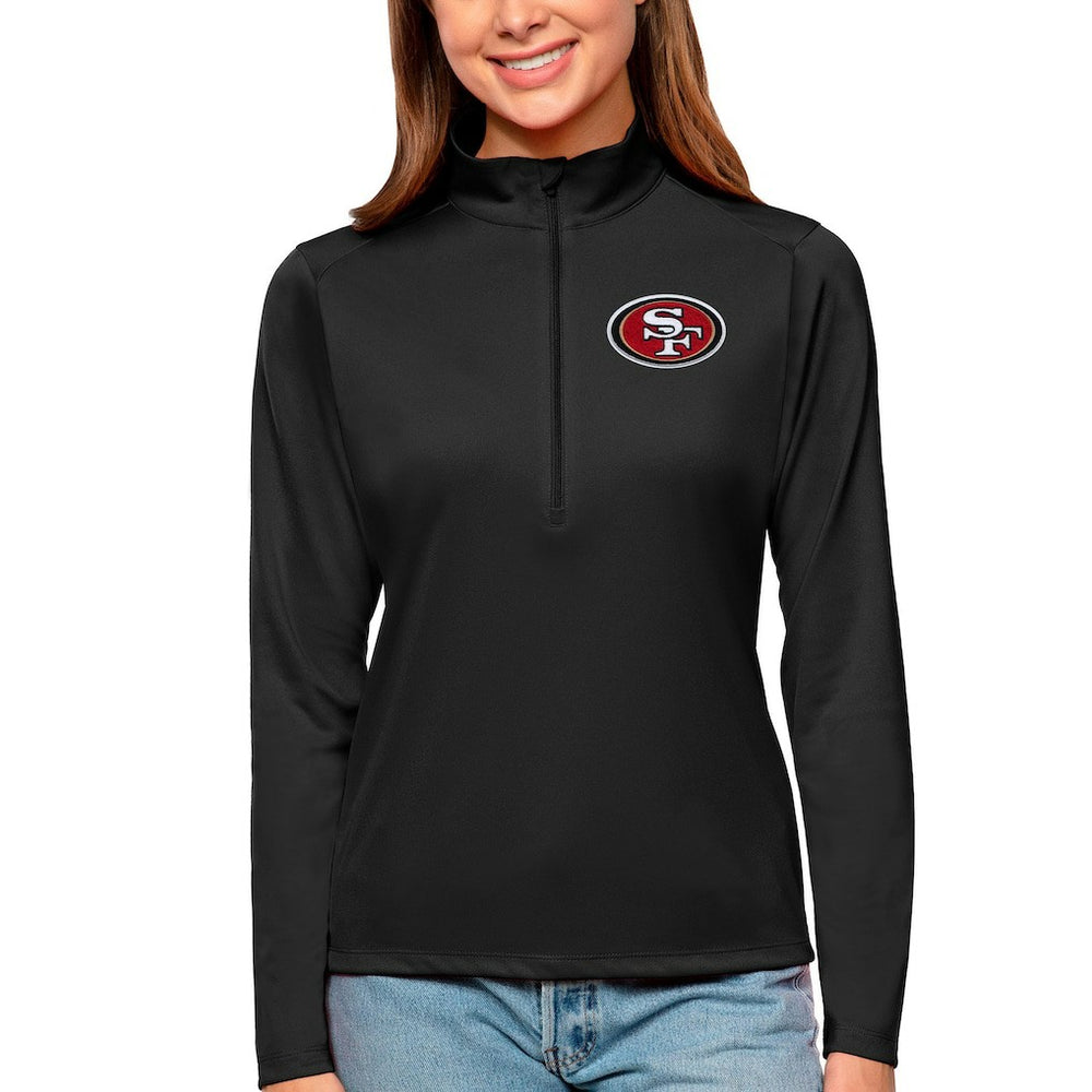 San Francisco 49ers Antigua Women's Tribute Half-Zip Top | NFL Outlet
