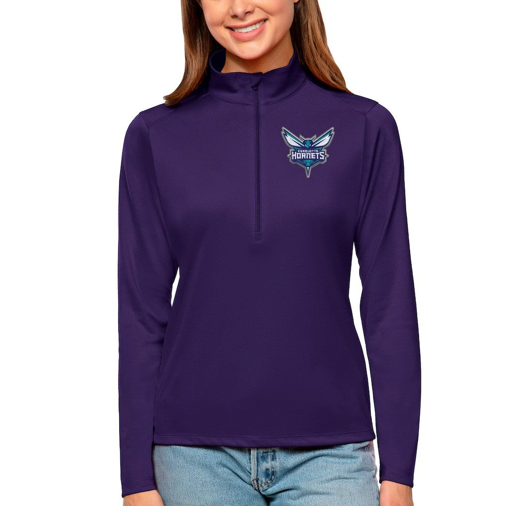 Purple Charlotte Hornets Antigua Women's Tribute Half-Zip Top | NBA