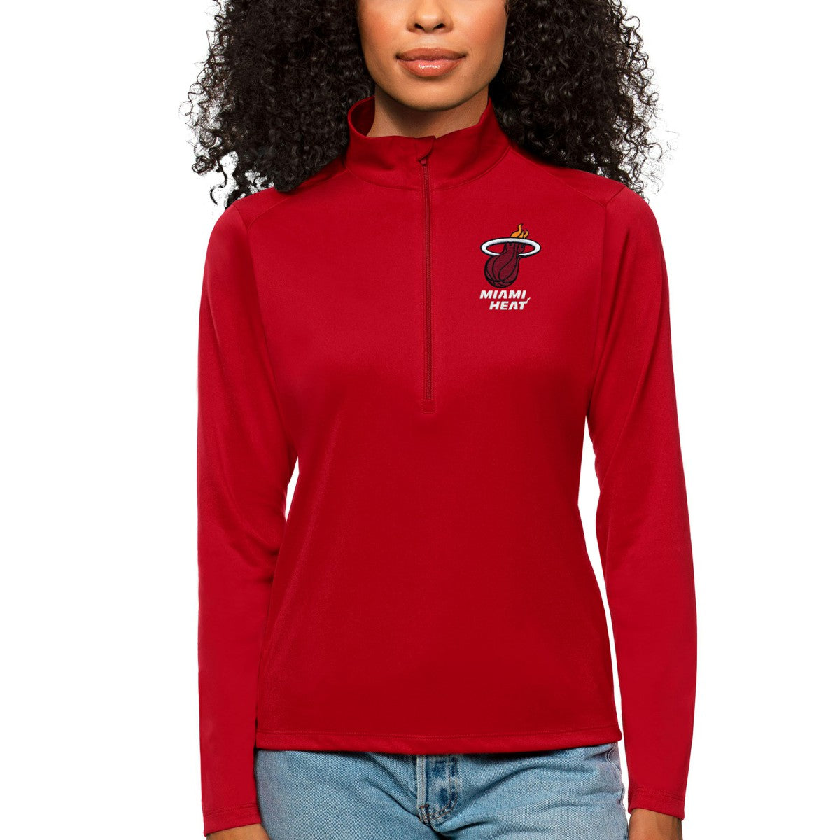 Cardinal Miami Heat Antigua Women's Tribute Half-Zip Top | NBA