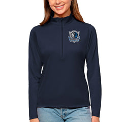 Navy Dallas Mavericks Antigua Women's Tribute Half-Zip Top sale | NBA