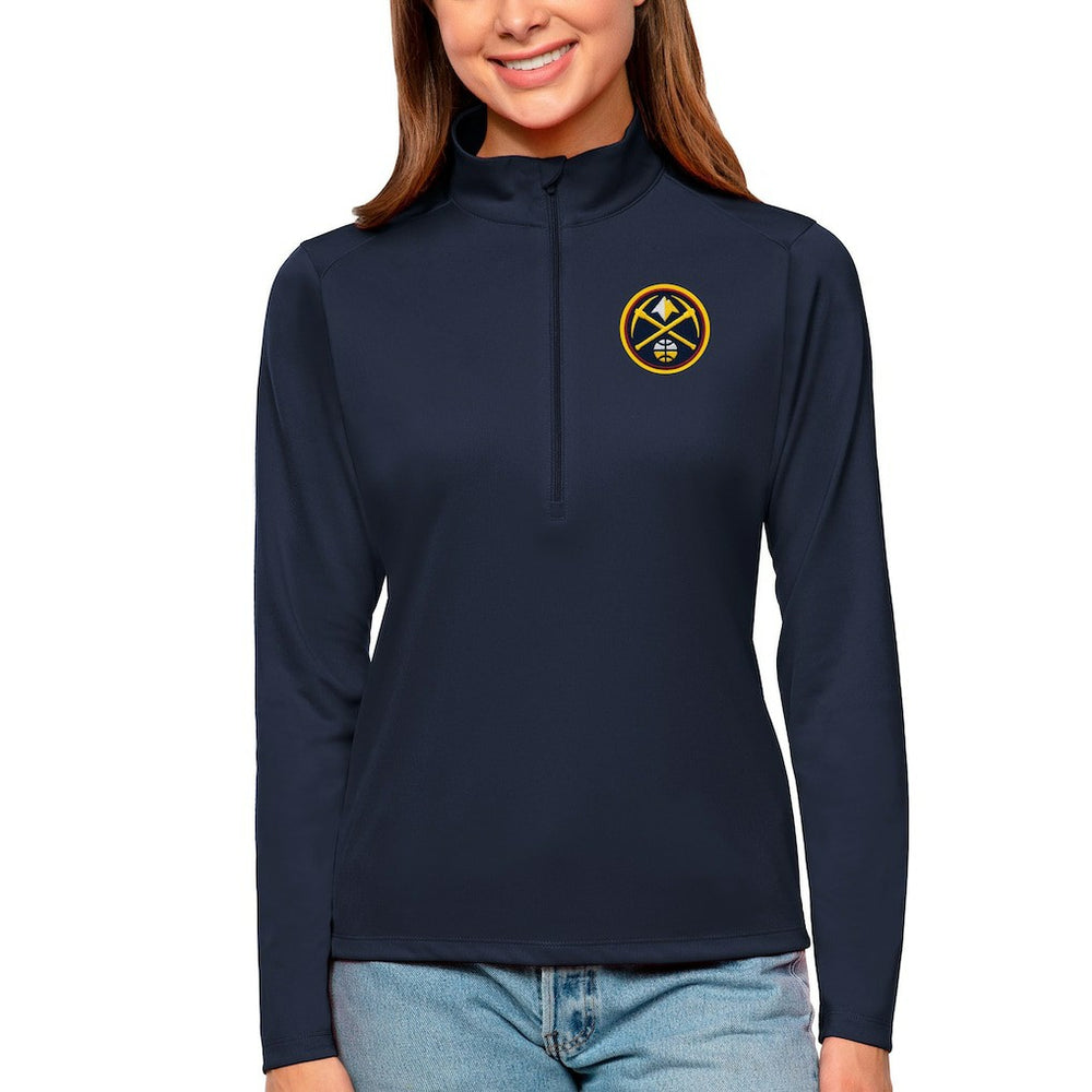 Navy Denver Nuggets Antigua Women's Tribute Half-Zip Top sale | NBA