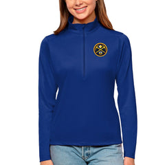 Blue Denver Nuggets Antigua Women's Tribute Half-Zip Top sale | NBA