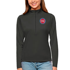 Charcoal Detroit Pistons Antigua Women's Tribute Half-Zip Top sale | NBA