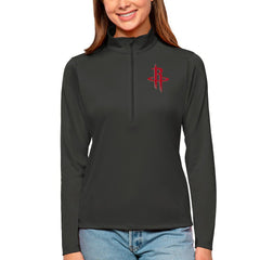 Charcoal Houston Rockets Antigua Women's Tribute Half-Zip Top sale | NBA