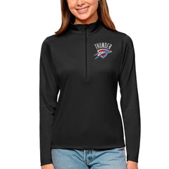 Black Oklahoma City Thunder Antigua Women's Tribute Half-Zip Top | NBA