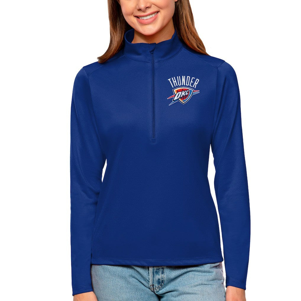 Blue Oklahoma City Thunder Antigua Women's Tribute Half-Zip Top | NBA