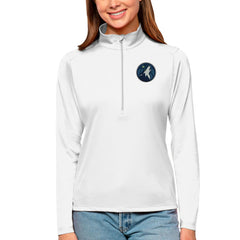 White Minnesota Timberwolves Antigua Women's Tribute Half-Zip Top | NBA