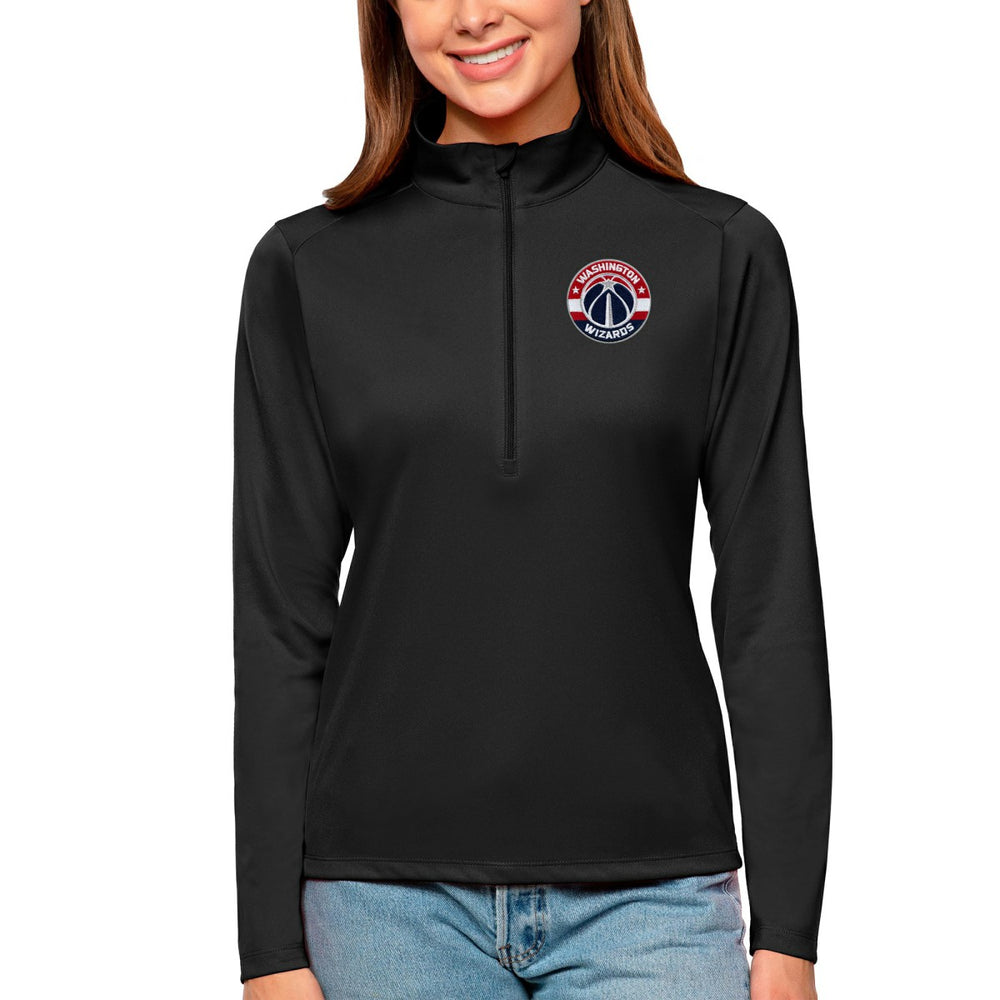 Black Washington Wizards Antigua Women's Tribute Half-Zip Top | NBA