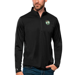 Black Boston Celtics Antigua Tribute Quarter-Zip Pullover Top | NBA