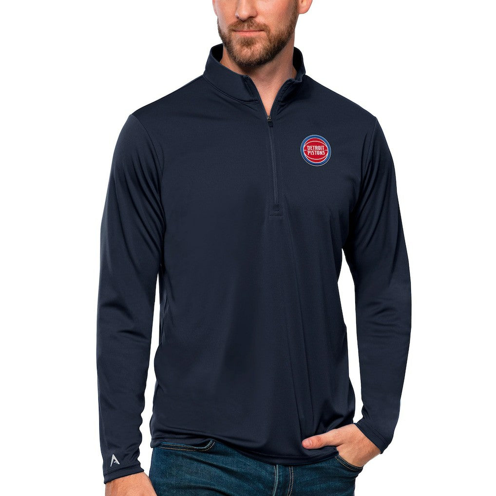 Navy Detroit Pistons Antigua Tribute Quarter-Zip Pullover Top sale | NBA