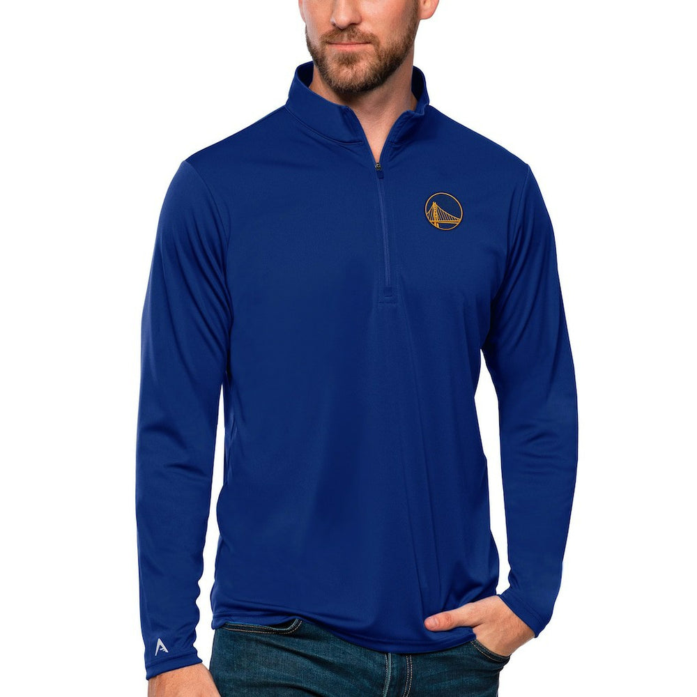 Royal Golden State Warriors Antigua Tribute Quarter-Zip Pullover Top sale | NBA